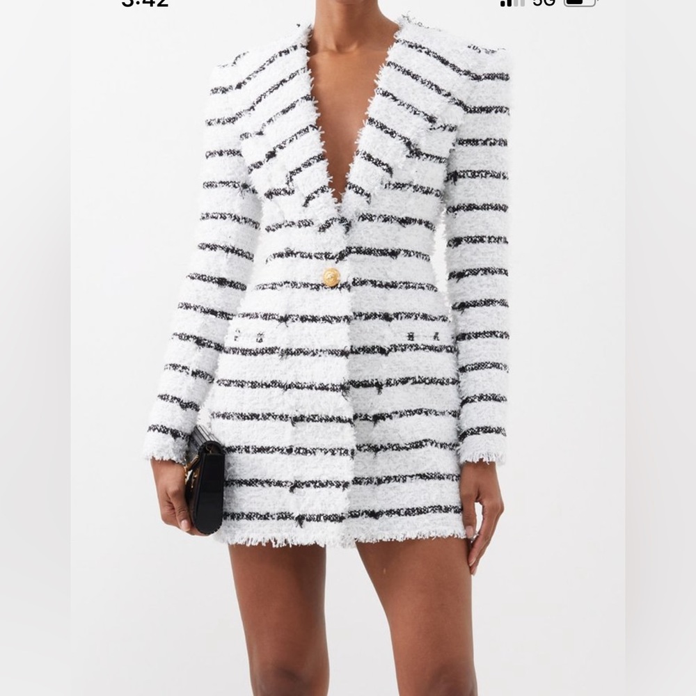 Balmain stripes tweed blazer